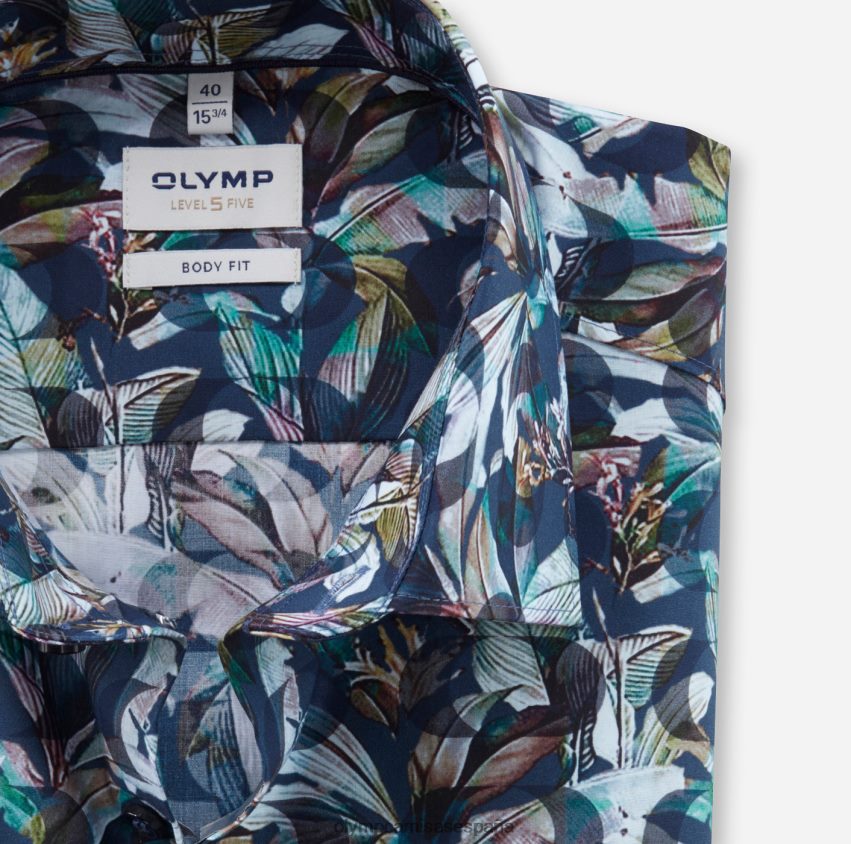 ropa OLYMP ajuste corporal de nivel cinco, camisa de negocios, nueva york kent, marina 8N2F639