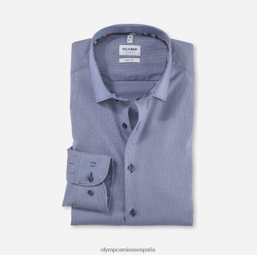 ropa OLYMP ajuste corporal de nivel cinco, camisa de negocios, nueva york kent, marina 8N2F777