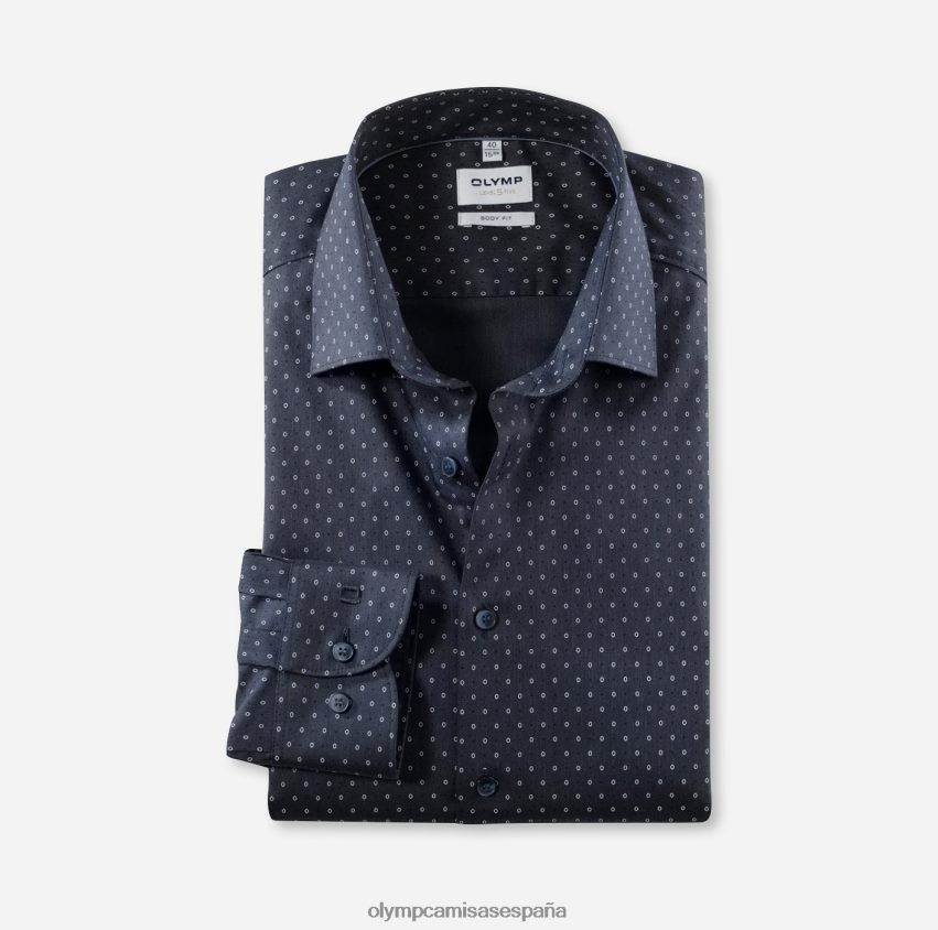 ropa OLYMP ajuste corporal de nivel cinco, camisa de negocios, nueva york kent, marina 8N2F796