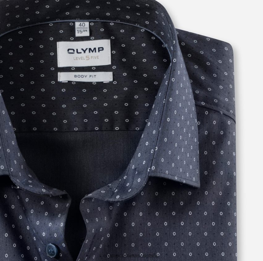 ropa OLYMP ajuste corporal de nivel cinco, camisa de negocios, nueva york kent, marina 8N2F796
