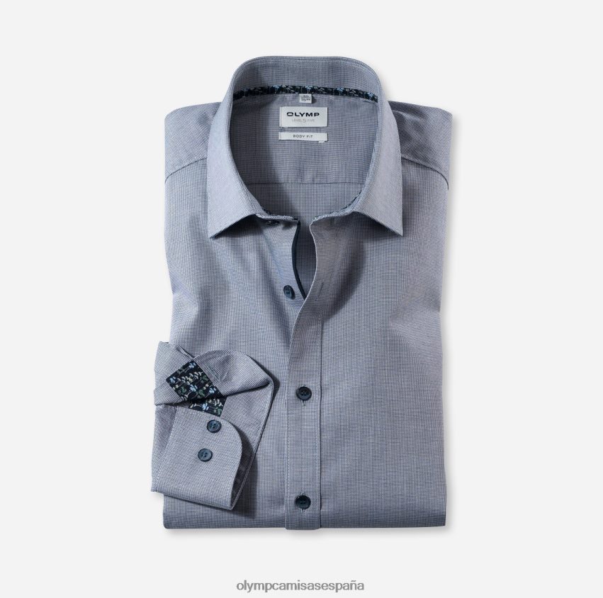 ropa OLYMP ajuste corporal de nivel cinco, camisa de negocios, nueva york kent, marina 8N2F810