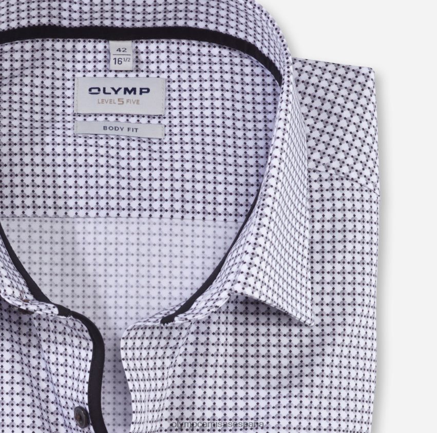 ropa OLYMP ajuste corporal de nivel cinco, camisa de negocios, nueva york kent, negro 8N2F359