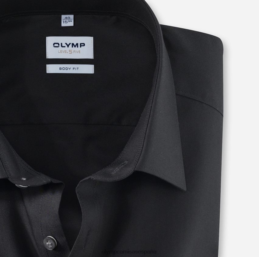 ropa OLYMP ajuste corporal de nivel cinco, camisa de negocios, nueva york kent, negro 8N2F843