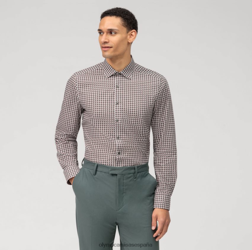 ropa OLYMP ajuste corporal de nivel cinco, camisa de negocios, nueva york kent, oliva 8N2F479