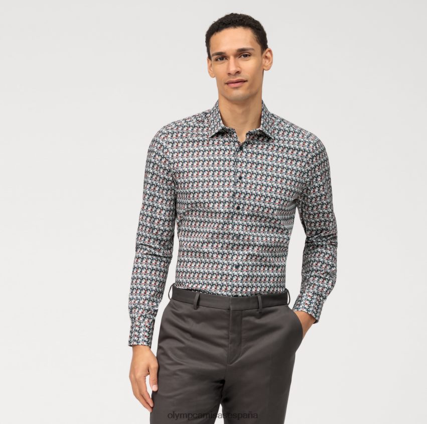 ropa OLYMP ajuste corporal de nivel cinco, camisa de negocios, nueva york kent, oliva 8N2F583
