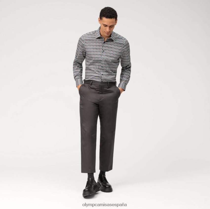 ropa OLYMP ajuste corporal de nivel cinco, camisa de negocios, nueva york kent, oliva 8N2F583