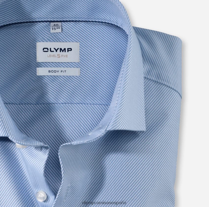 ropa OLYMP ajuste corporal de nivel cinco, camisa de negocios, royal kent, azul 8N2F469