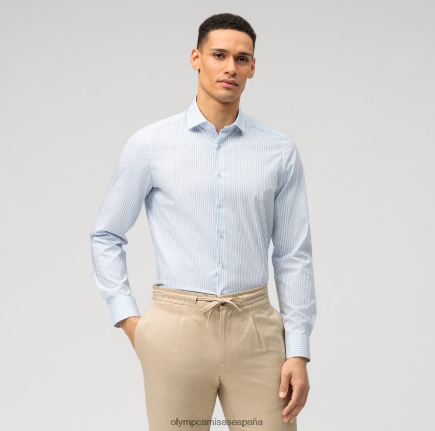 ropa OLYMP ajuste corporal de nivel cinco, camisa de negocios, royal kent, azul 8N2F562