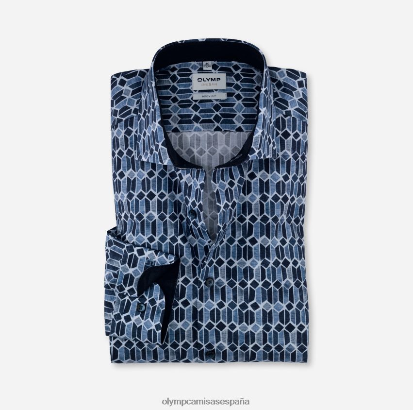 ropa OLYMP ajuste corporal de nivel cinco, camisa de negocios, royal kent, azul 8N2F721
