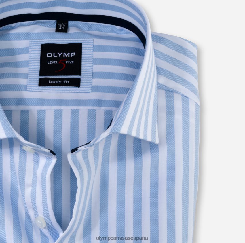 ropa OLYMP ajuste corporal de nivel cinco, camisa de negocios, royal kent, azul 8N2F816