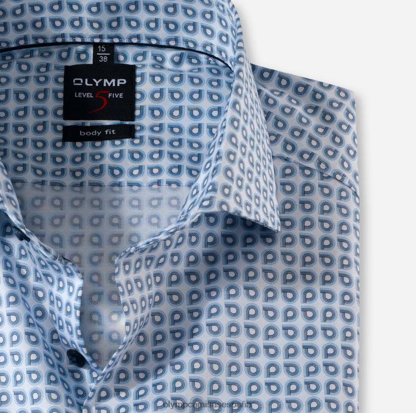 ropa OLYMP ajuste corporal de nivel cinco, camisa de negocios, royal kent, azul 8N2F818