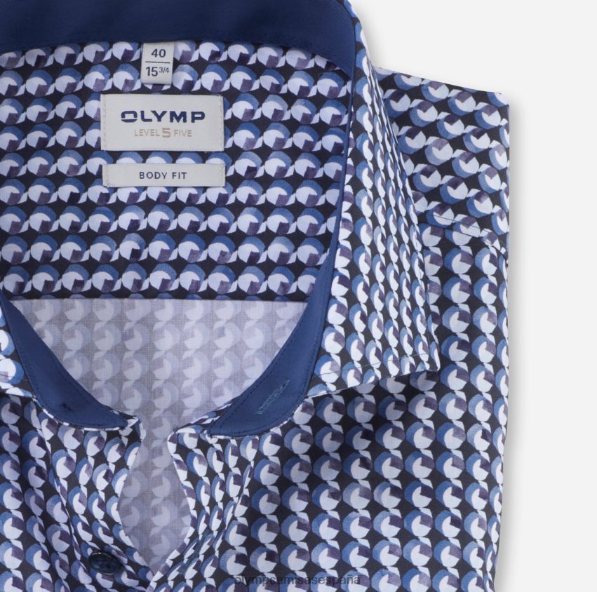 ropa OLYMP ajuste corporal de nivel cinco, camisa de negocios, royal kent, marina 8N2F450