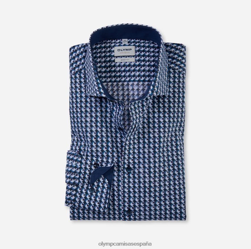 ropa OLYMP ajuste corporal de nivel cinco, camisa de negocios, royal kent, marina 8N2F485