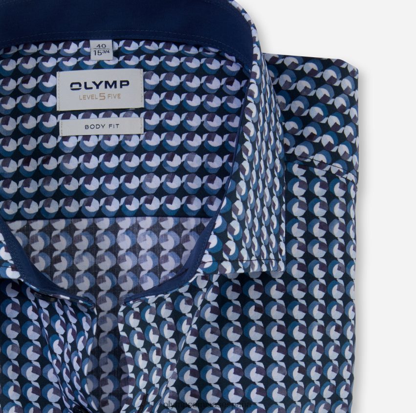 ropa OLYMP ajuste corporal de nivel cinco, camisa de negocios, royal kent, marina 8N2F485