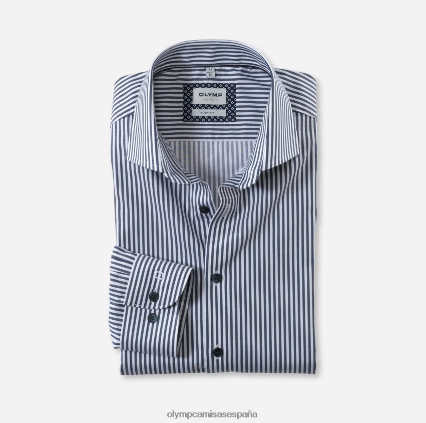ropa OLYMP ajuste corporal de nivel cinco, camisa de negocios, royal kent, marina 8N2F581
