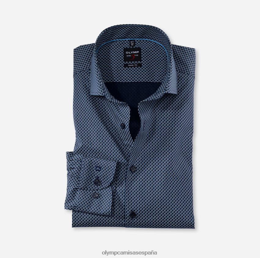 ropa OLYMP ajuste corporal de nivel cinco, camisa de negocios, royal kent, marina 8N2F813