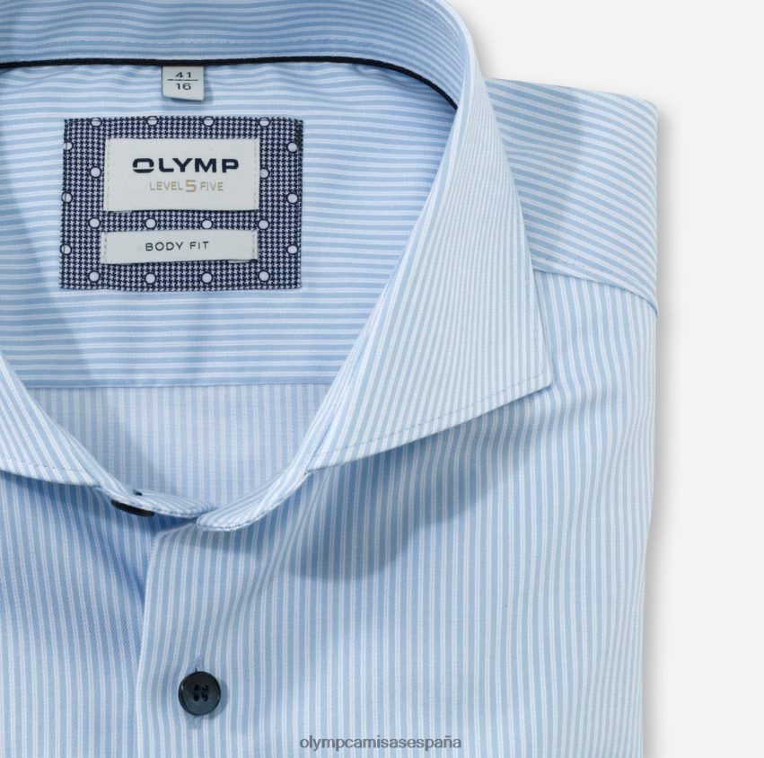 ropa OLYMP ajuste corporal nivel cinco, camisa business, corte recortado, azul 8N2F342