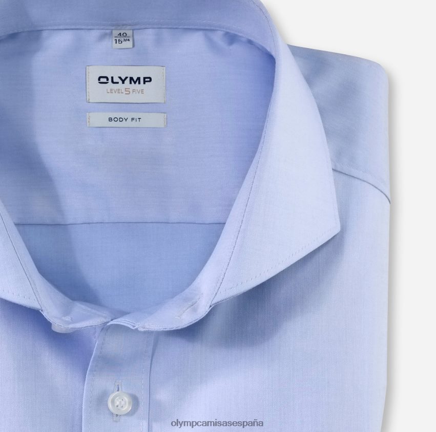 ropa OLYMP ajuste corporal nivel cinco, camisa business, corte recortado, azul 8N2F841