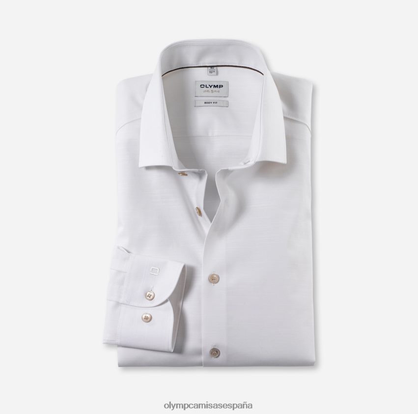 ropa OLYMP ajuste corporal nivel cinco, camisa business, kent moderno, beige claro 8N2F355