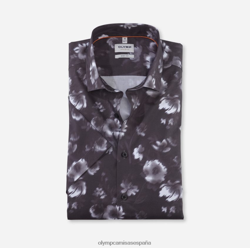 ropa OLYMP ajuste corporal nivel cinco, camisa business, kent moderno, negro 8N2F703