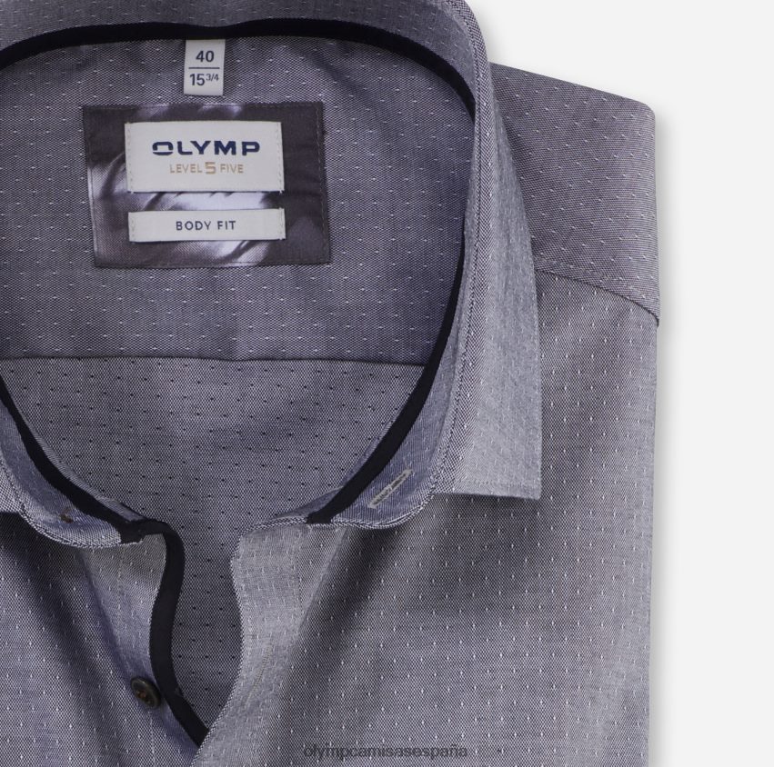 ropa OLYMP ajuste corporal nivel cinco, camisa business, kent moderno, negro 8N2F766