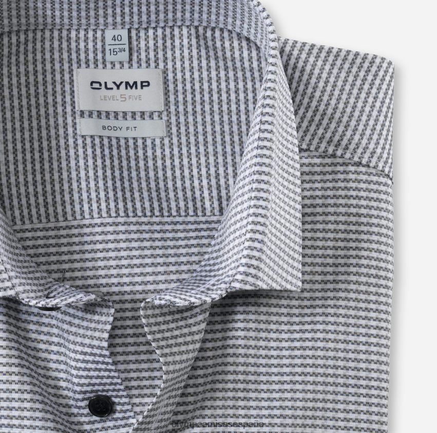 ropa OLYMP ajuste corporal nivel cinco, camisa business, kent moderno, negro 8N2F805