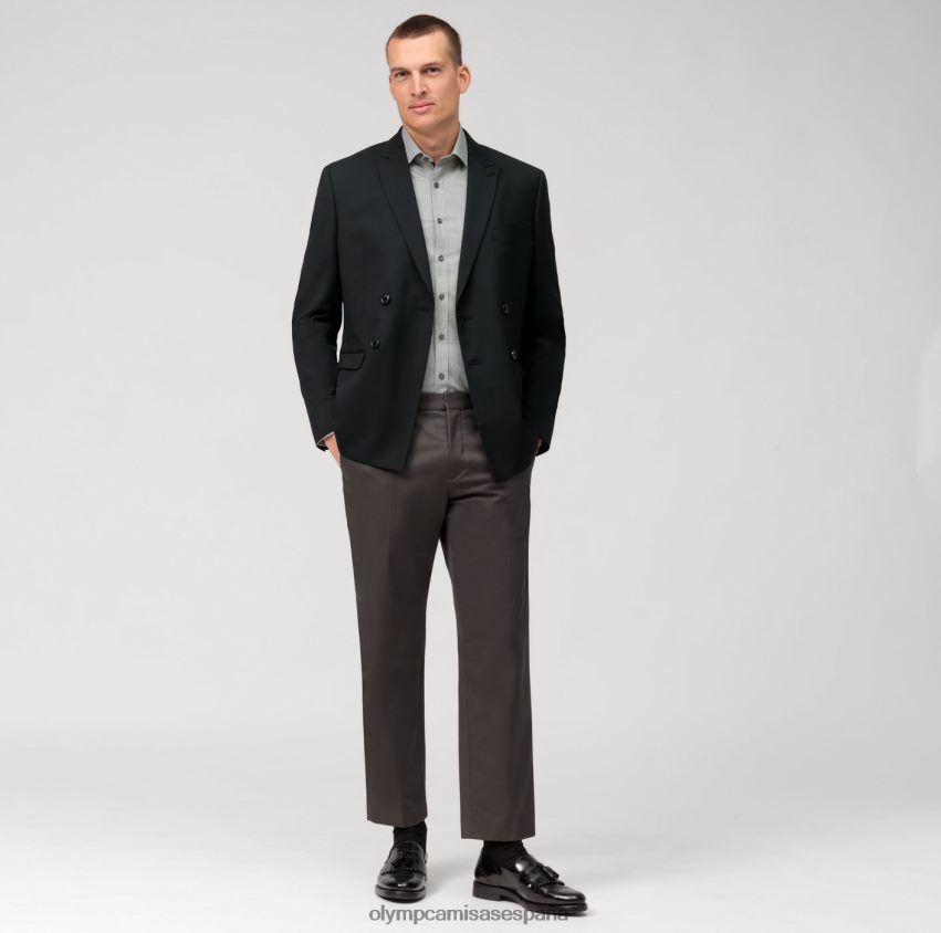 ropa OLYMP ajuste corporal nivel cinco, camisa business, kent moderno, oliva 8N2F462