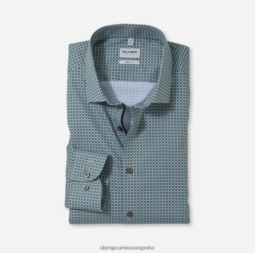 ropa OLYMP ajuste corporal nivel cinco, camisa business, kent moderno, oliva 8N2F571