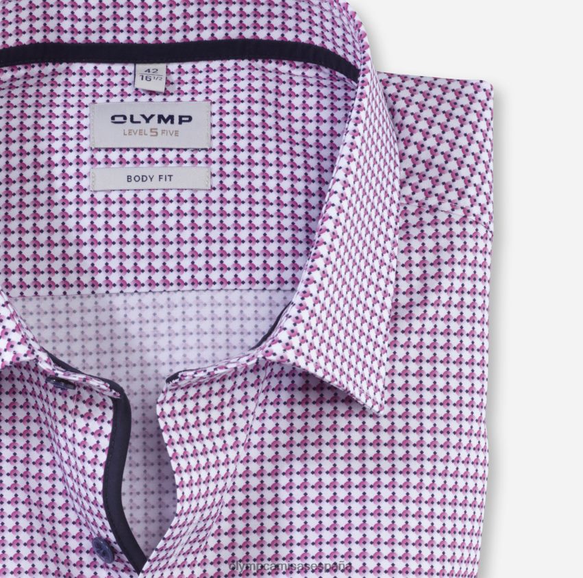 ropa OLYMP ajuste corporal nivel cinco, camisa business, nueva york kent, fucsia 8N2F399