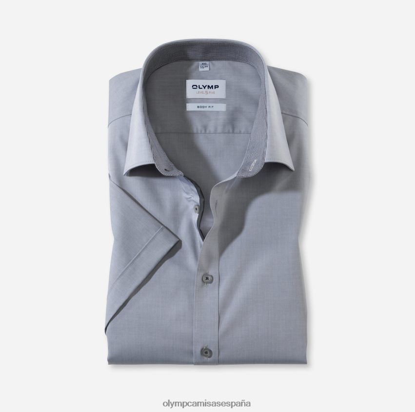 ropa OLYMP ajuste corporal nivel cinco, camisa business, nueva york kent, gris medio 8N2F472