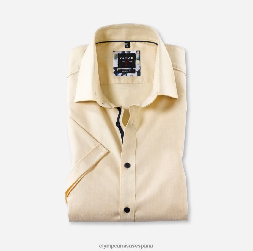ropa OLYMP ajuste corporal nivel cinco, camisa de negocios, nueva york kent, amarillo 8N2F826