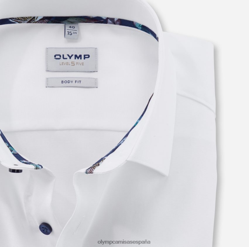 ropa OLYMP ajuste corporal nivel cinco, camisa de negocios, nueva york kent, blanco 8N2F345