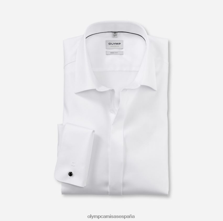 ropa OLYMP ajuste corporal nivel cinco, camisa de negocios, nueva york kent, blanco 8N2F430