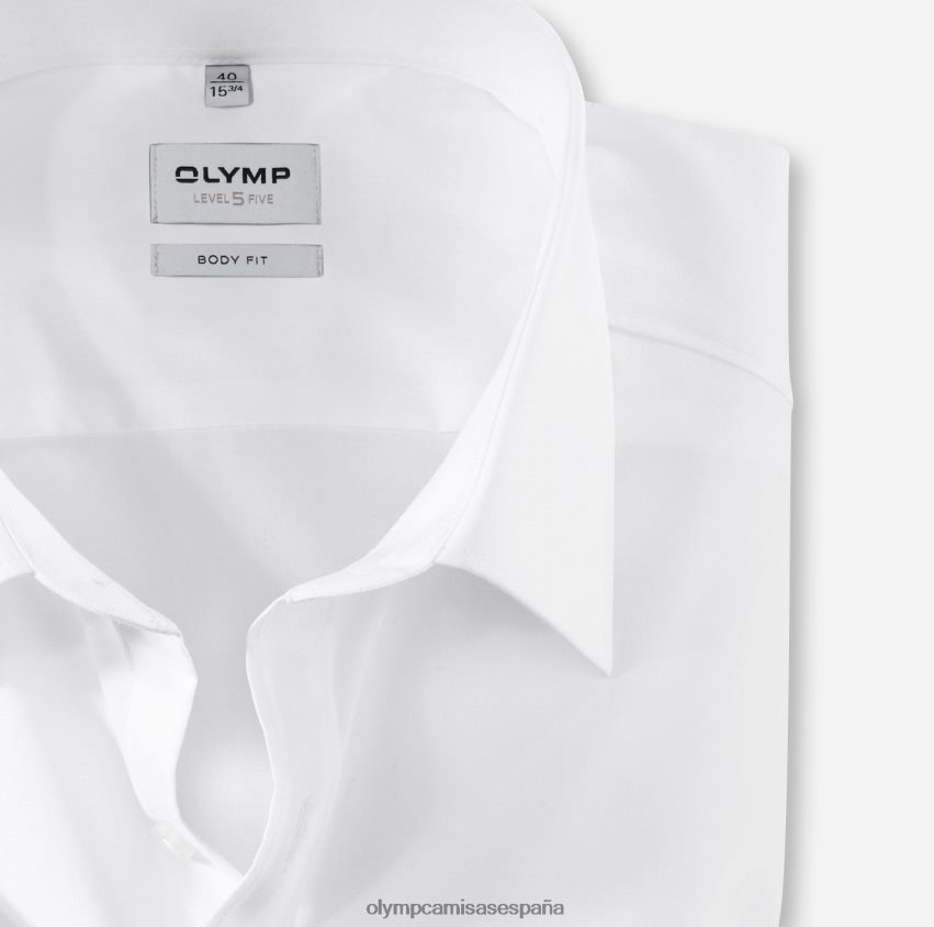 ropa OLYMP ajuste corporal nivel cinco, camisa de negocios, nueva york kent, blanco 8N2F835