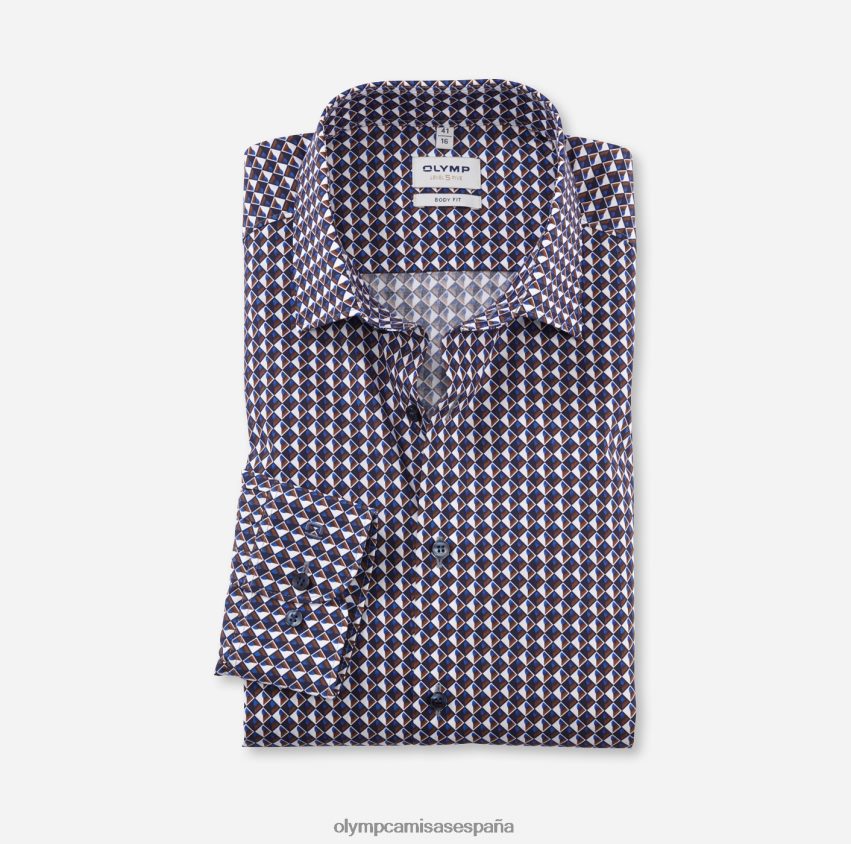 ropa OLYMP ajuste corporal nivel cinco, camisa de negocios, nueva york kent, marrón rojizo 8N2F535