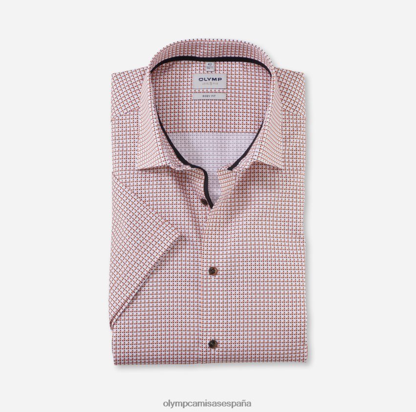 ropa OLYMP ajuste corporal nivel cinco, camisa de negocios, nueva york kent, naranja 8N2F637