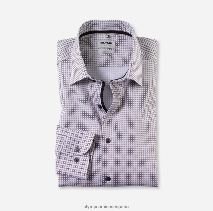 ropa OLYMP ajuste corporal nivel cinco, camisa de negocios, nueva york kent, natural 8N2F507