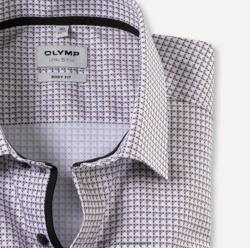 ropa OLYMP ajuste corporal nivel cinco, camisa de negocios, nueva york kent, natural 8N2F507
