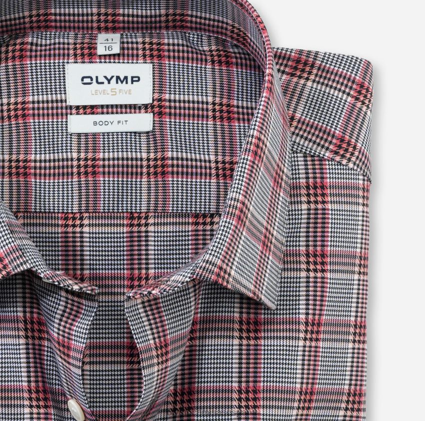 ropa OLYMP ajuste corporal nivel cinco, camisa de negocios, nueva york kent, palo de rosa 8N2F623