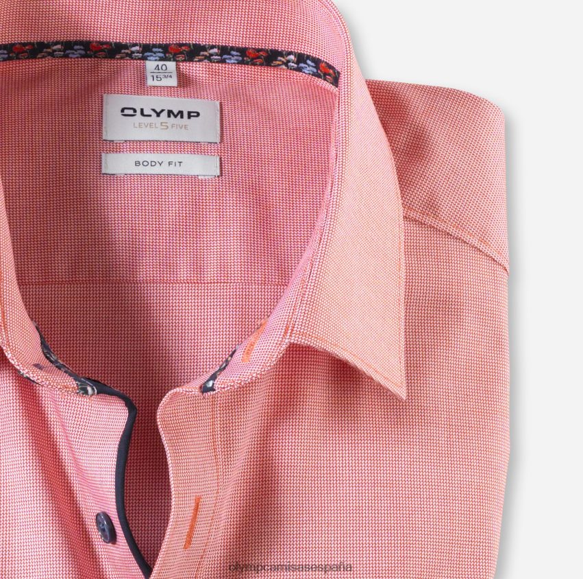 ropa OLYMP ajuste corporal nivel cinco, camisa de negocios, nueva york kent, rojo 8N2F360