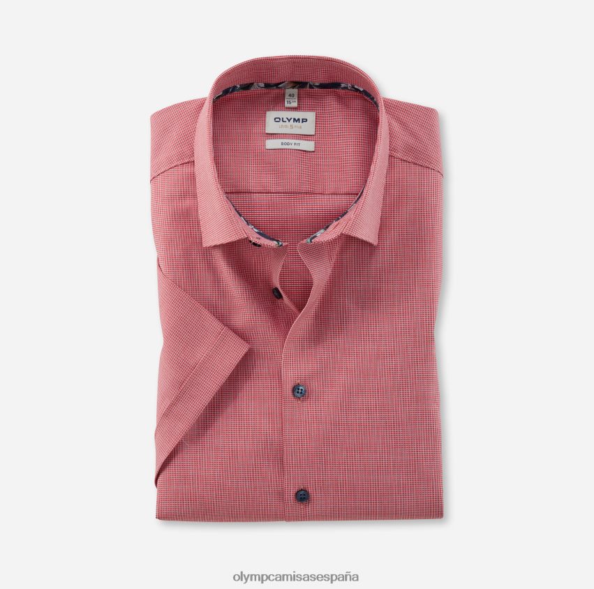 ropa OLYMP ajuste corporal nivel cinco, camisa de negocios, nueva york kent, rojo 8N2F607