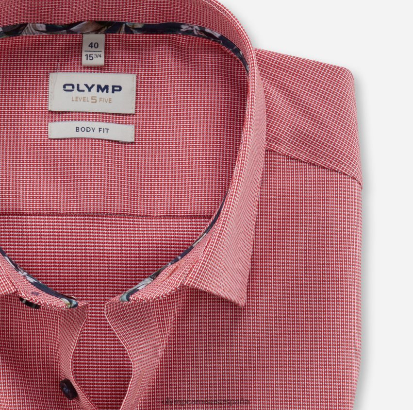 ropa OLYMP ajuste corporal nivel cinco, camisa de negocios, nueva york kent, rojo 8N2F607