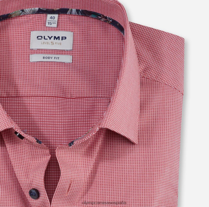 ropa OLYMP ajuste corporal nivel cinco, camisa de negocios, nueva york kent, rojo 8N2F715