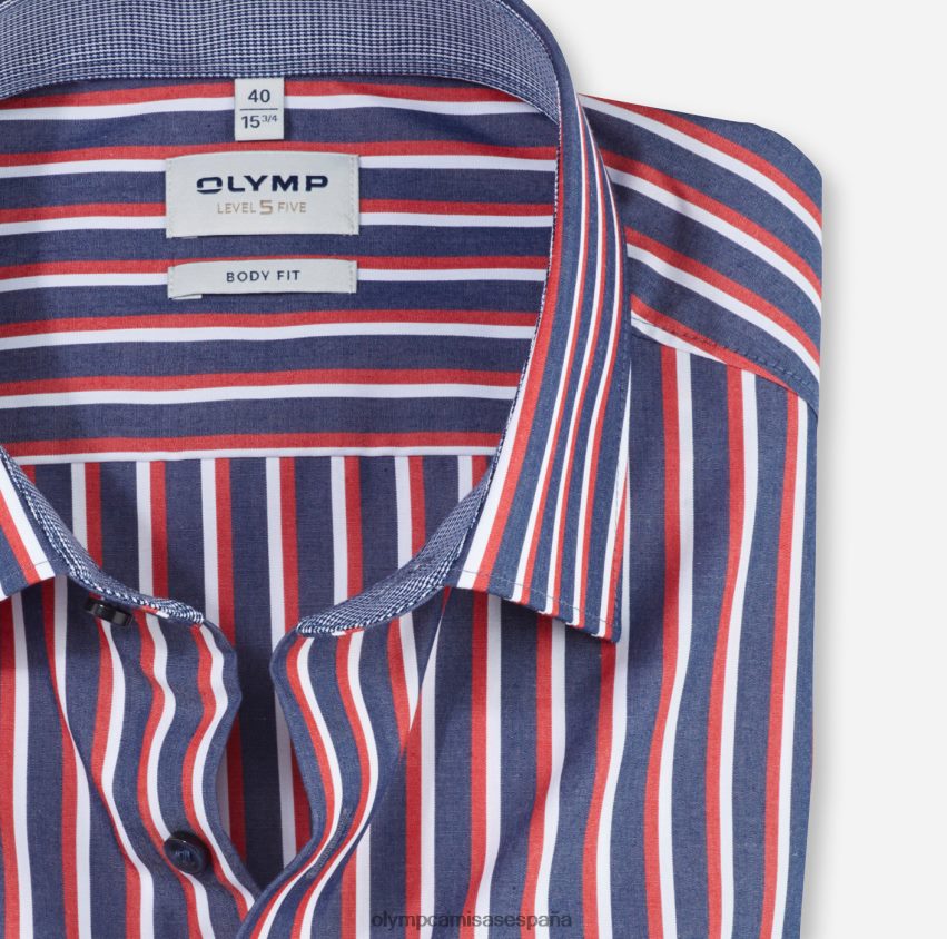 ropa OLYMP ajuste corporal nivel cinco, camisa de negocios, nueva york kent, rojo 8N2F787