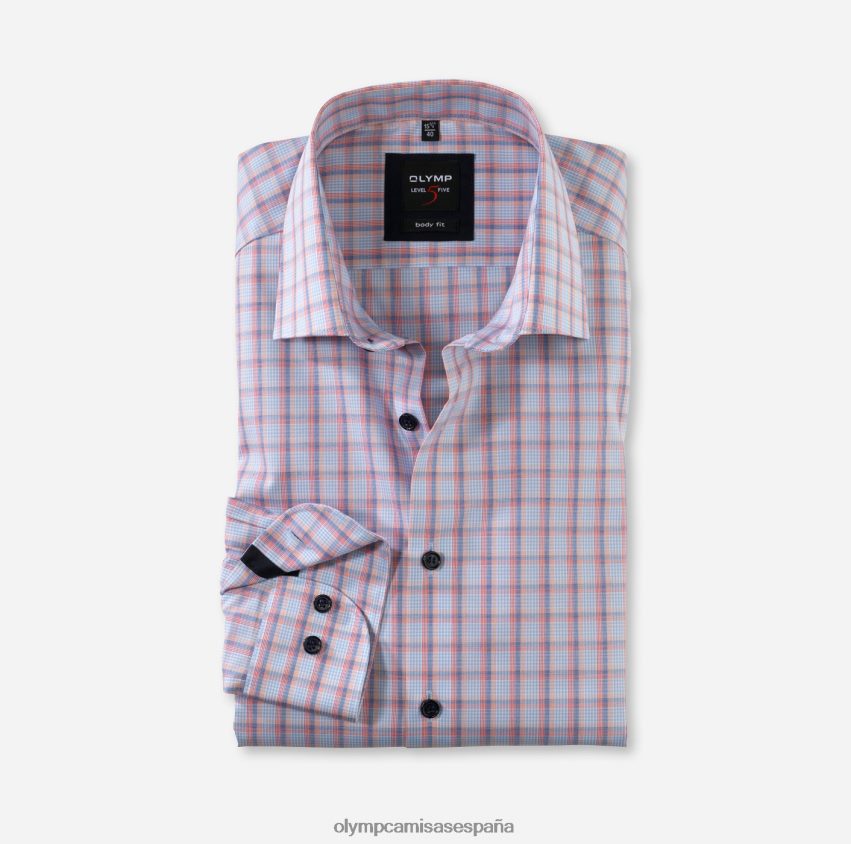 ropa OLYMP ajuste corporal nivel cinco, camisa de negocios, nueva york kent, salmón 8N2F812