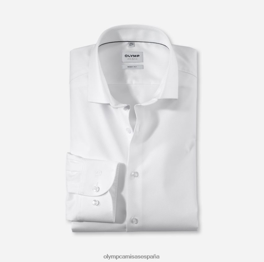 ropa OLYMP ajuste corporal nivel cinco, camisa de negocios, royal kent, blanco 8N2F426