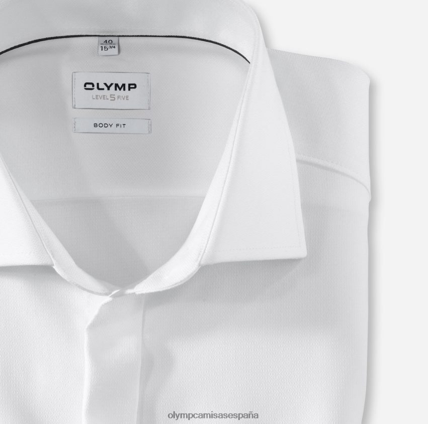 ropa OLYMP ajuste corporal nivel cinco, camisa de negocios, royal kent, blanco 8N2F432