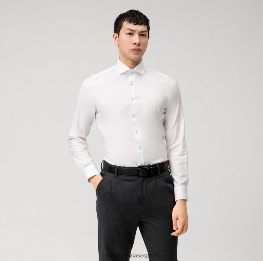 ropa OLYMP ajuste corporal nivel cinco, camisa de negocios, royal kent, blanco 8N2F697