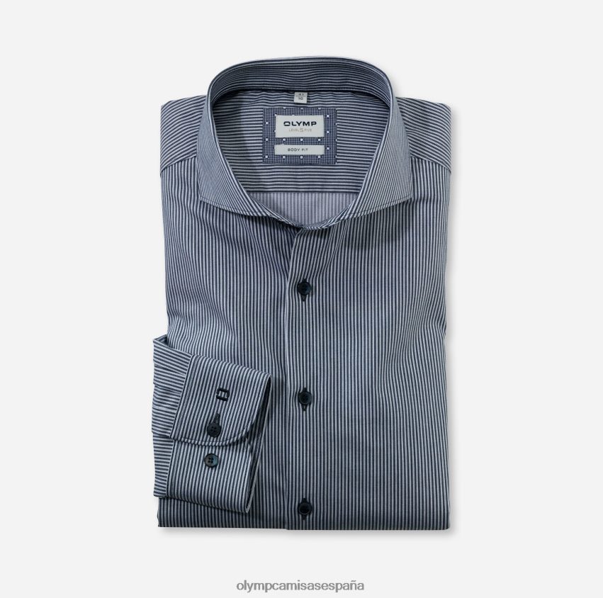 ropa OLYMP ajuste del cuerpo de nivel cinco, camisa de negocios, corte, marina 8N2F372