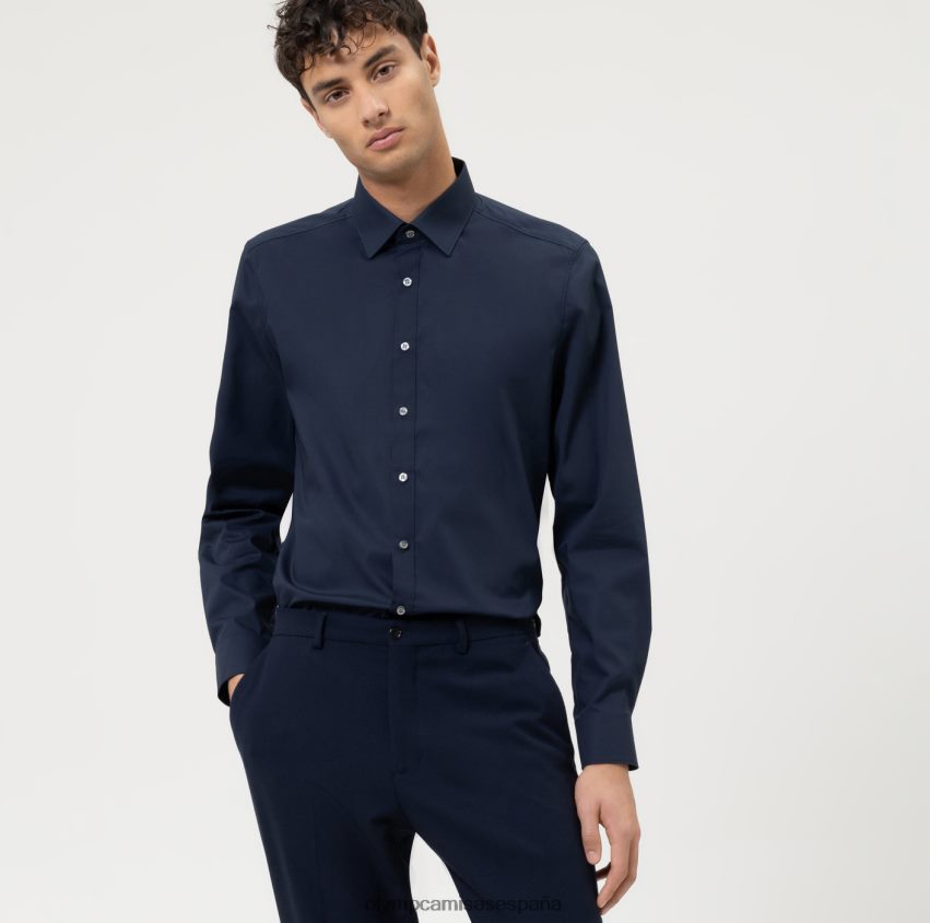 ropa OLYMP ajuste del cuerpo de nivel cinco, camisa de negocios, manga larga extra larga, nueva york kent, marina 8N2F913